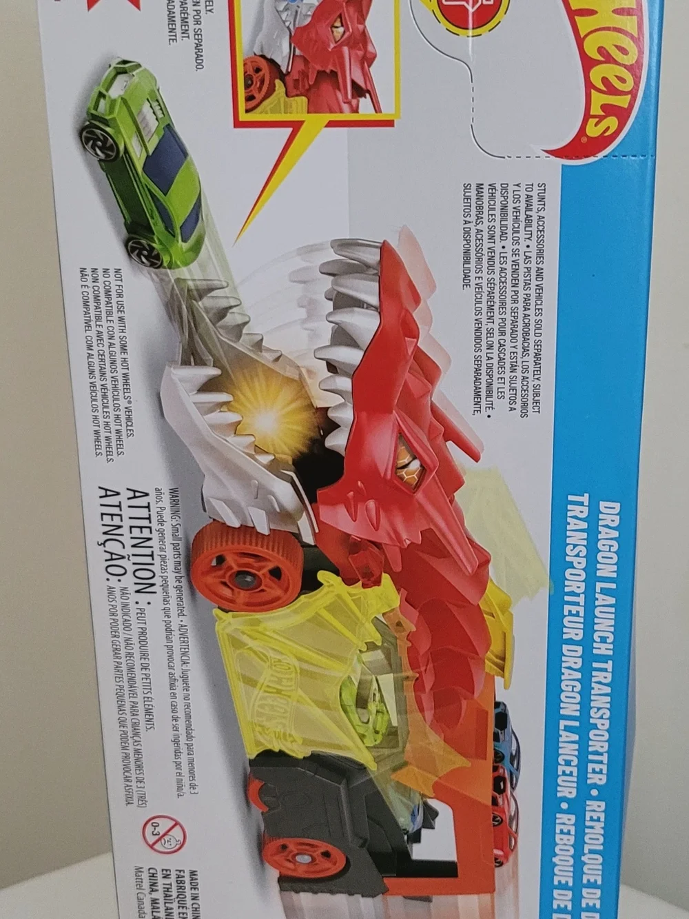 Hot Wheels Dragon Launch Transporter - Red & Yellow-Green